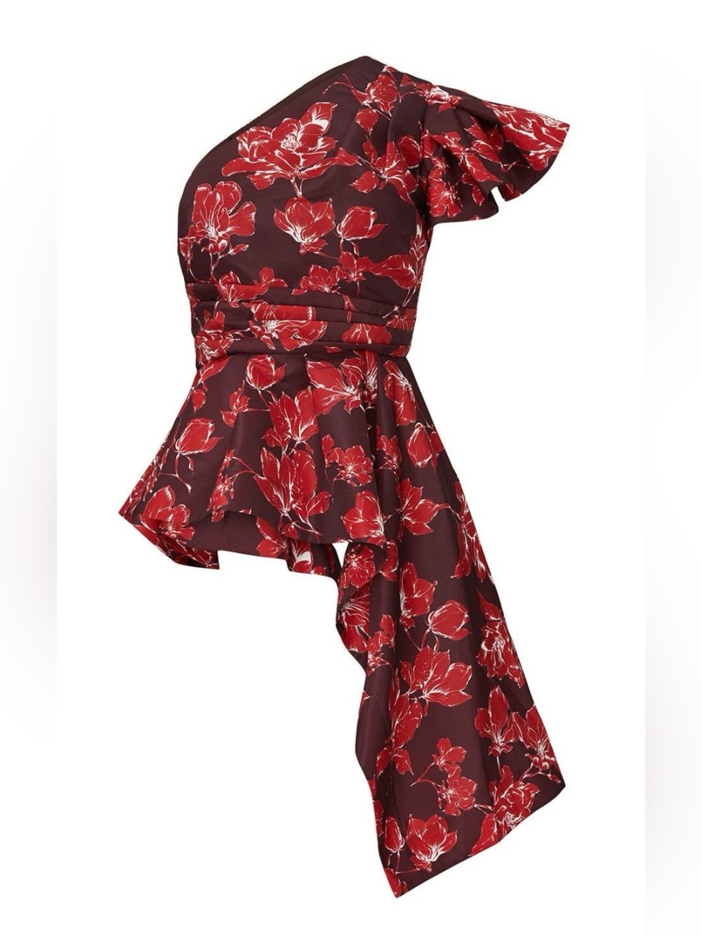 AMUR Burgundy Floral Liberty Top